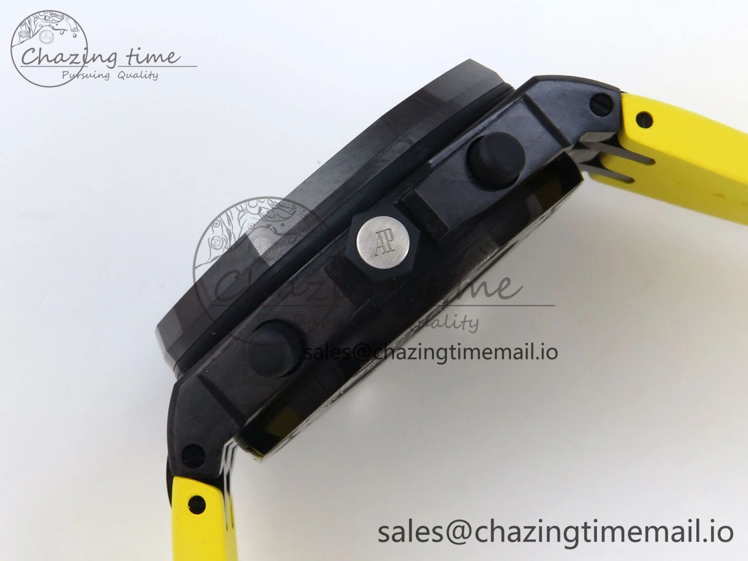 Royal Oak Offshore 44mm SS TKF 1:1 Best Edition Black Yellow Dial on Yellow Rubber Strap A SunProtective 4318