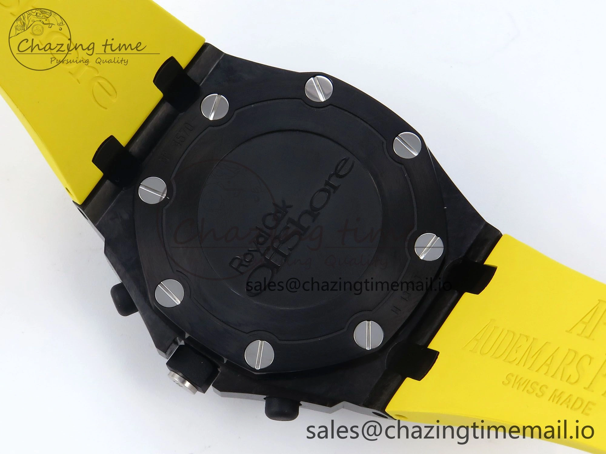 Royal Oak Offshore 44mm SS TKF 1:1 Best Edition Black Yellow Dial on Yellow Rubber Strap A SunProtective 4318