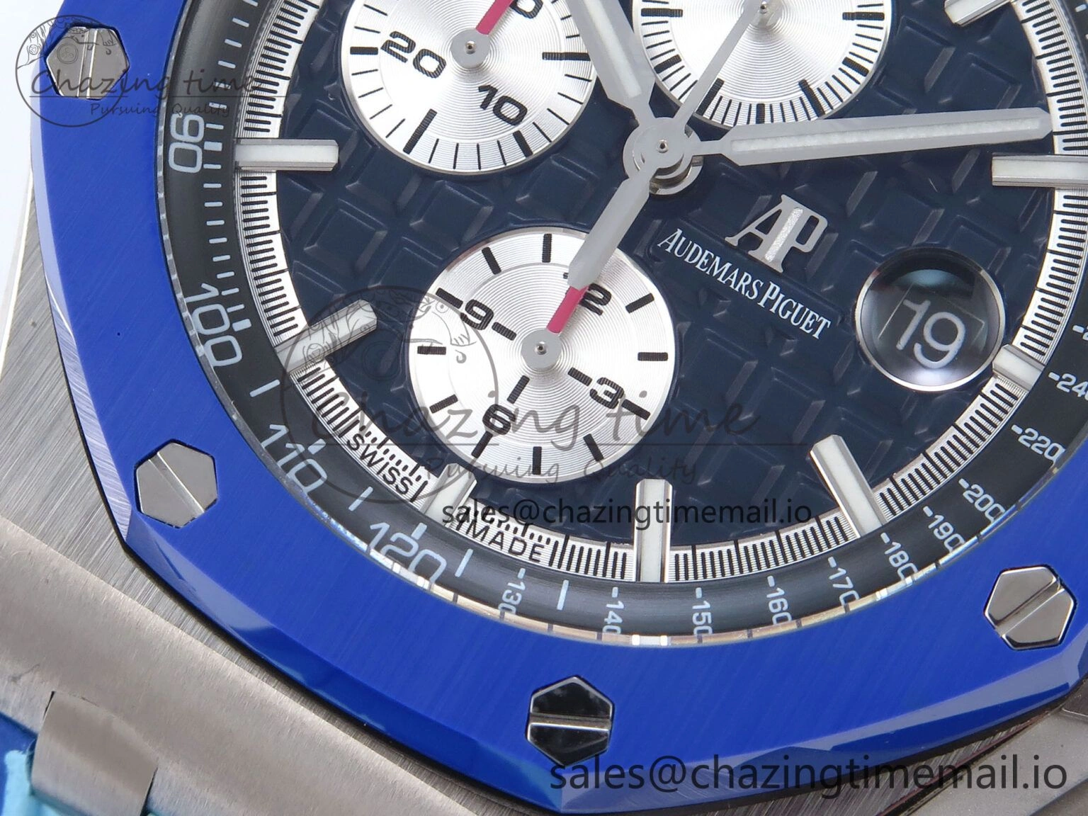 Royal Oak Offshore 44mm SS TKF 1:1 Best Edition Blue Dial on Blue Camou Rubber Strap A Cozy 4362