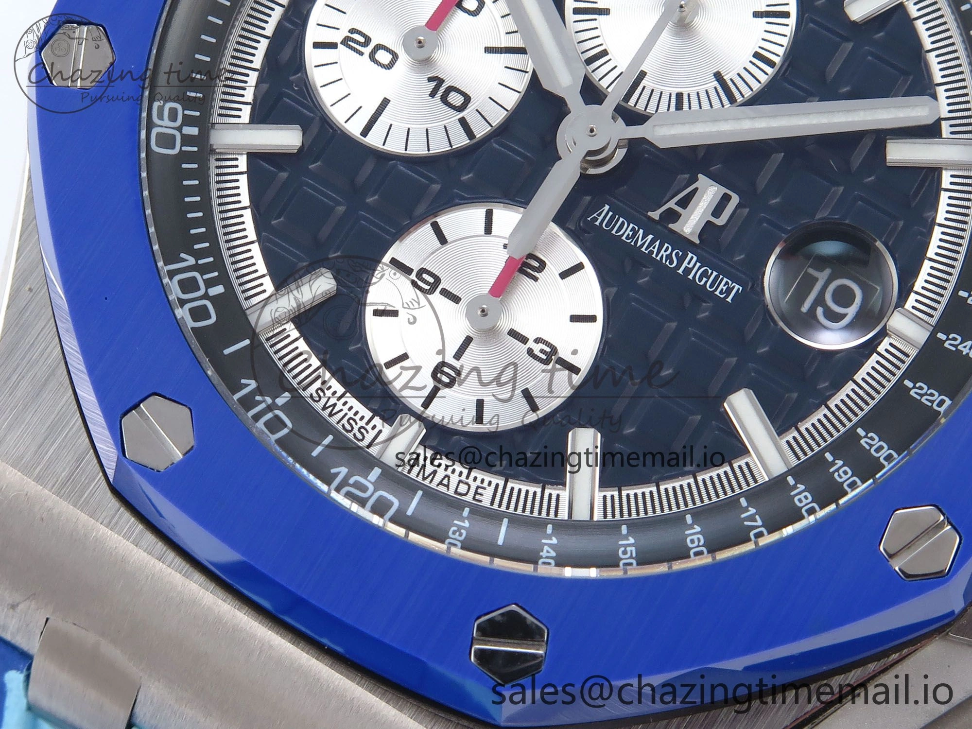 Royal Oak Offshore 44mm SS TKF 1:1 Best Edition Blue Dial on Blue Camou Rubber Strap A Cozy 4362