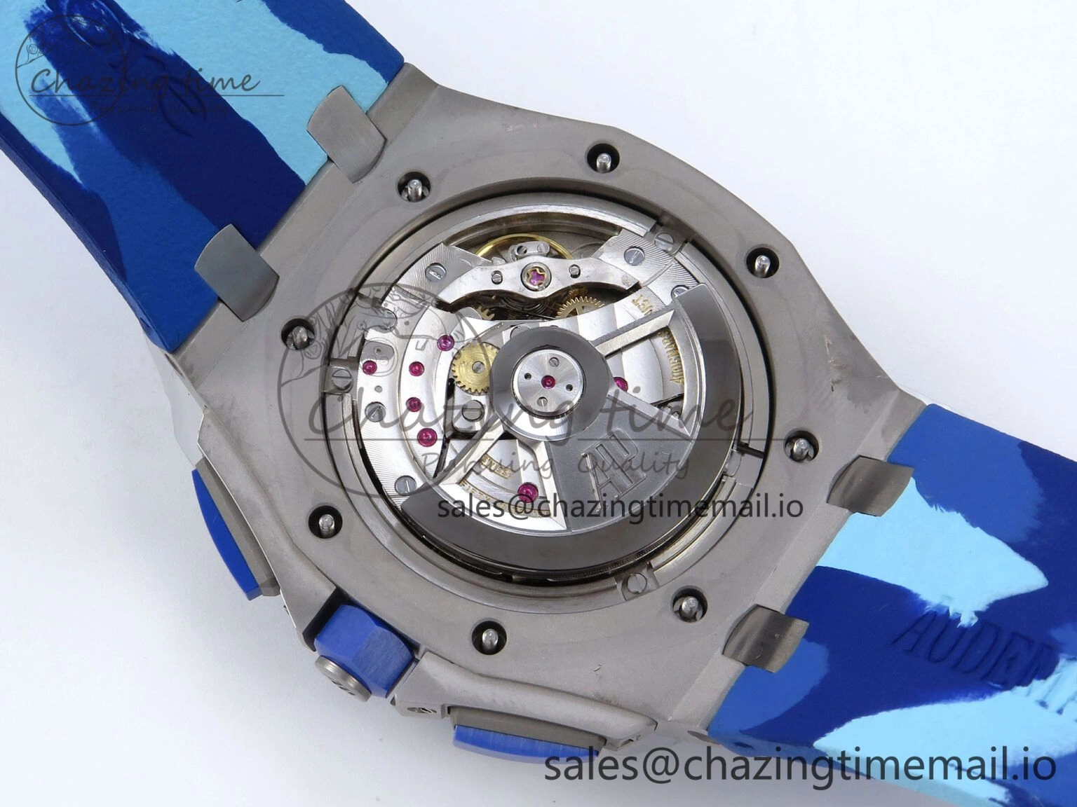 Royal Oak Offshore 44mm SS TKF 1:1 Best Edition Blue Dial on Blue Camou Rubber Strap A Cozy 4362