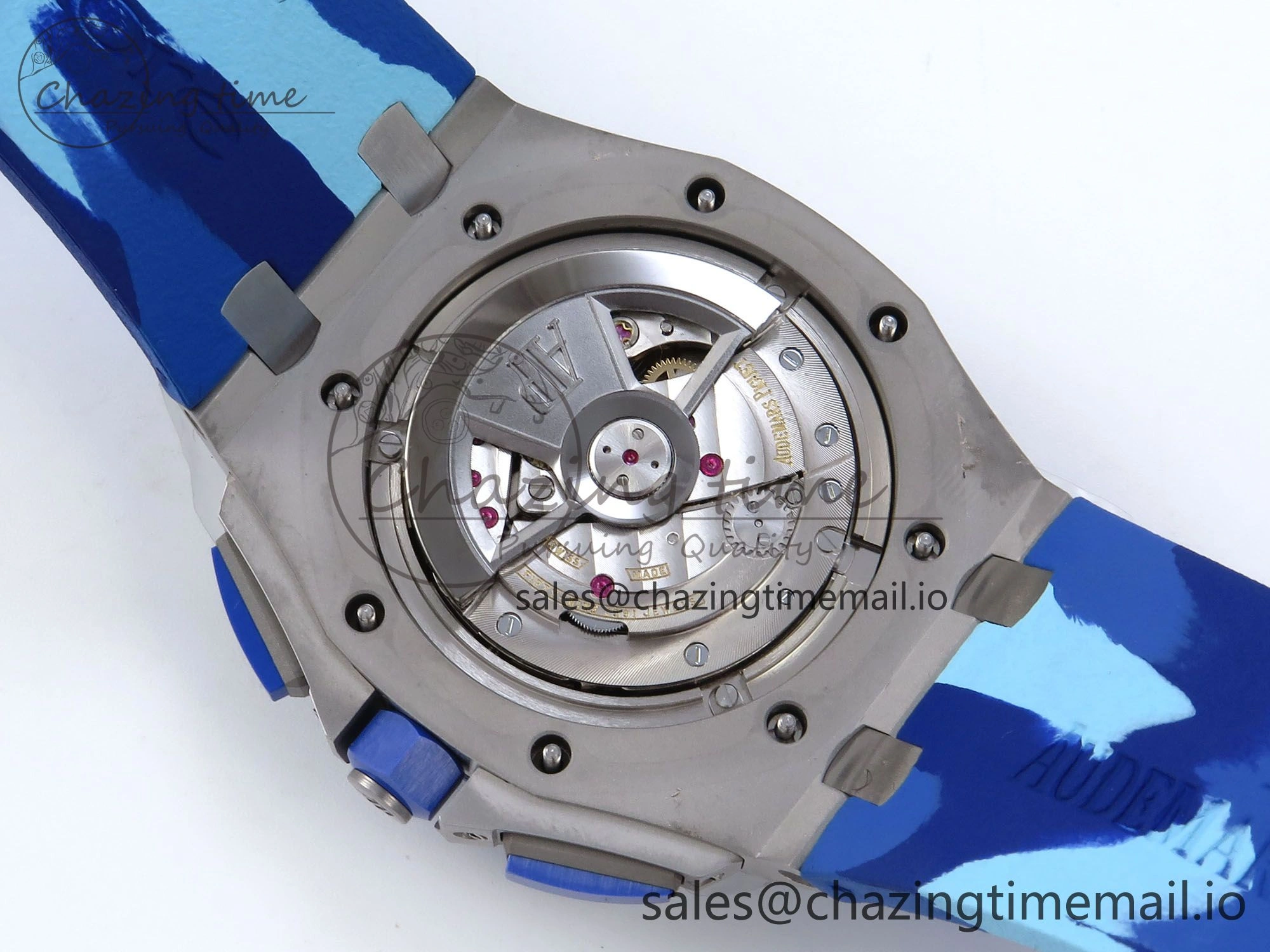 Royal Oak Offshore 44mm SS TKF 1:1 Best Edition Blue Dial on Blue Camou Rubber Strap A Cozy 4362