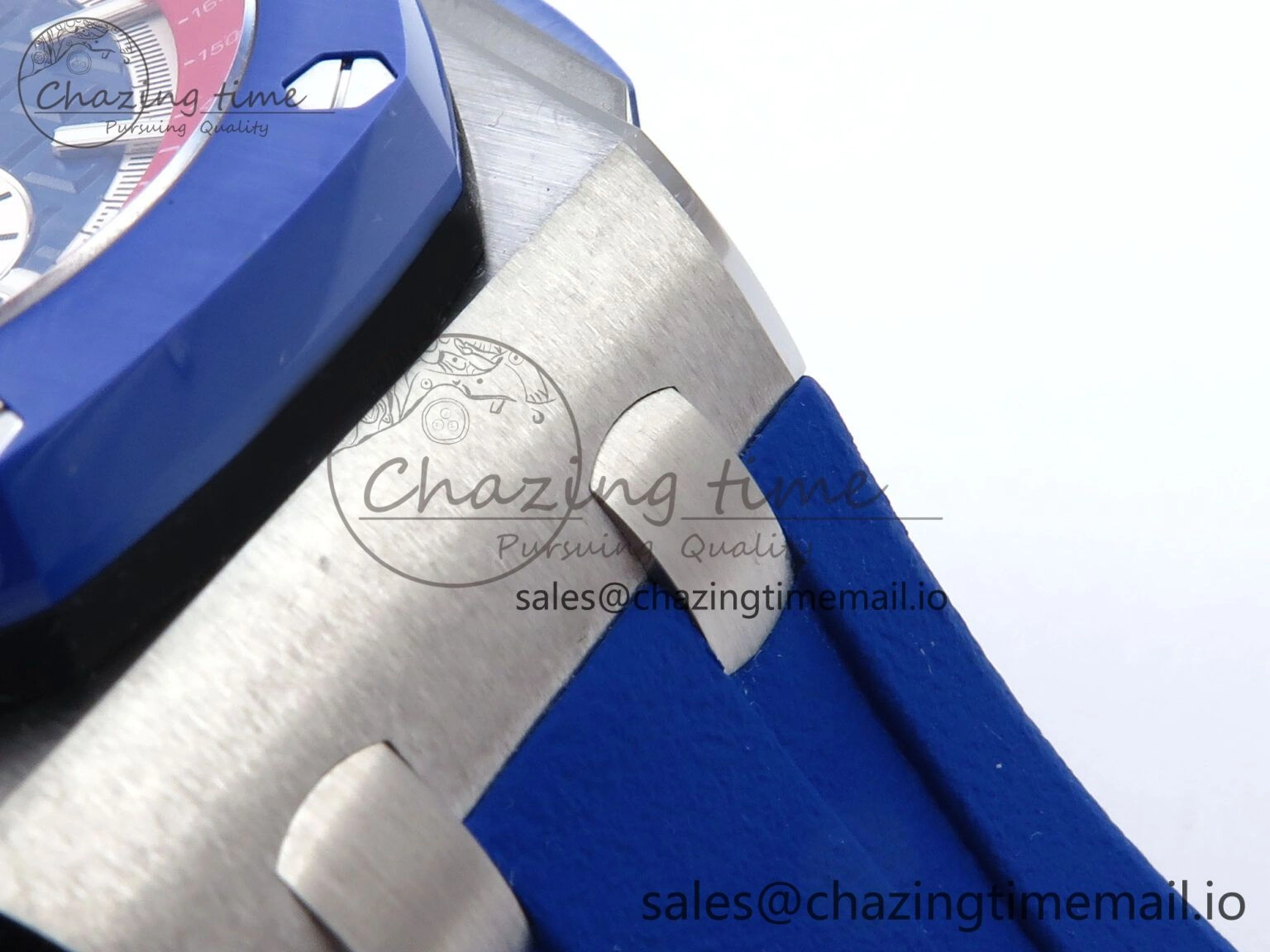 Attractive Royal Oak Offshore 44mm SS TKF 1:1 Best Edition Blue Red Dial on Blue Red Rubber Strap A 4361