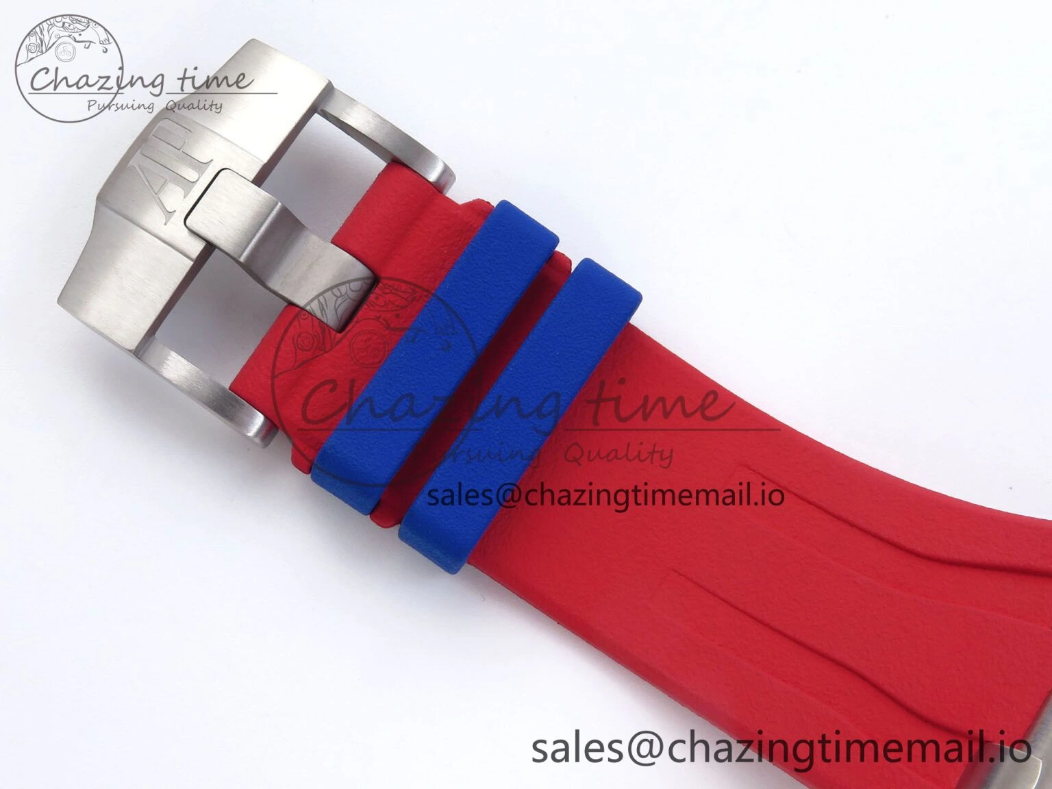 Attractive Royal Oak Offshore 44mm SS TKF 1:1 Best Edition Blue Red Dial on Blue Red Rubber Strap A 4361