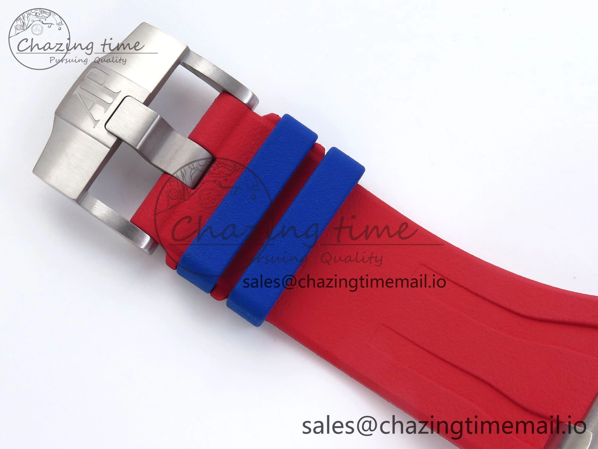 Attractive Royal Oak Offshore 44mm SS TKF 1:1 Best Edition Blue Red Dial on Blue Red Rubber Strap A 4361
