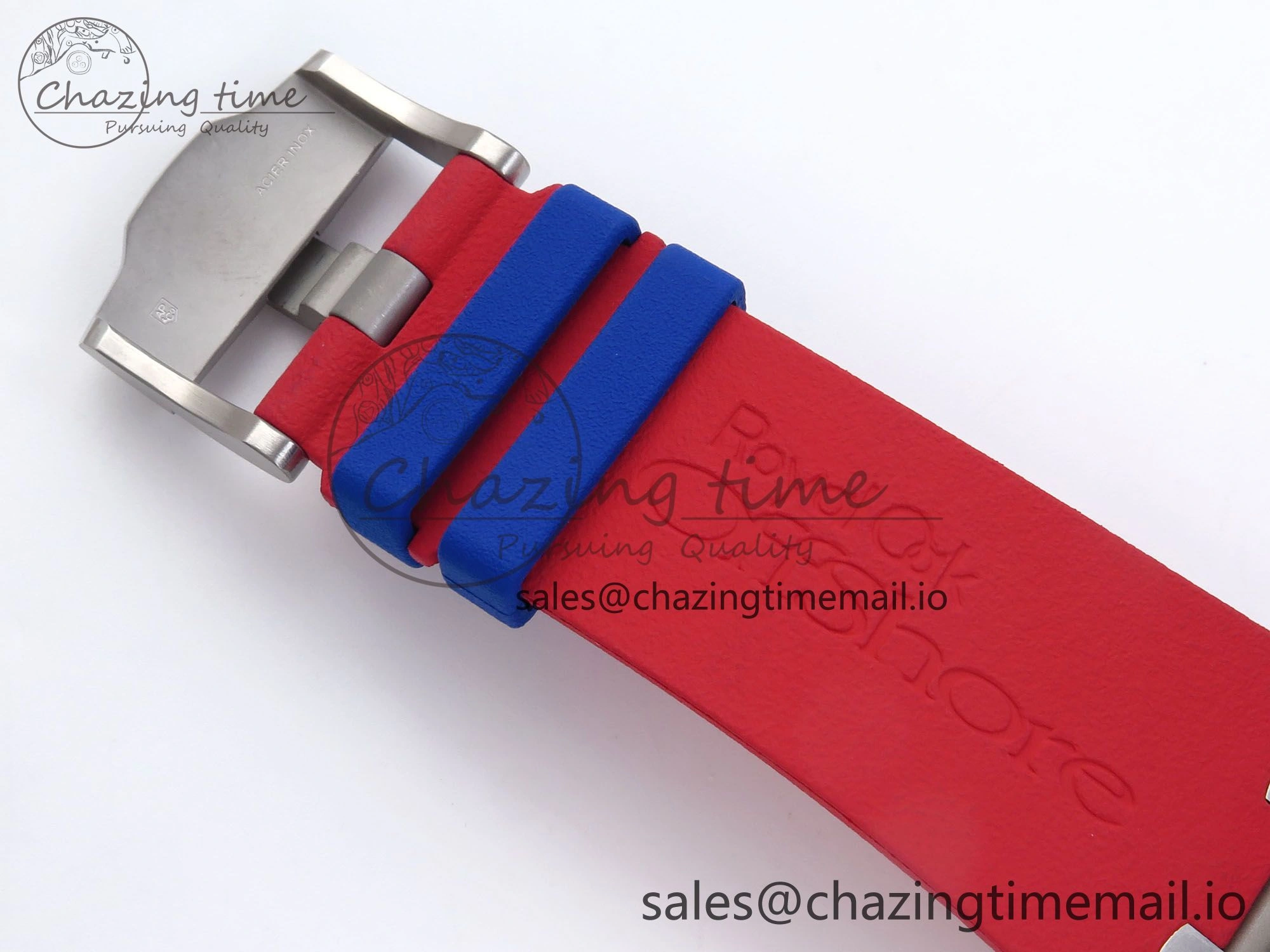 Attractive Royal Oak Offshore 44mm SS TKF 1:1 Best Edition Blue Red Dial on Blue Red Rubber Strap A 4361