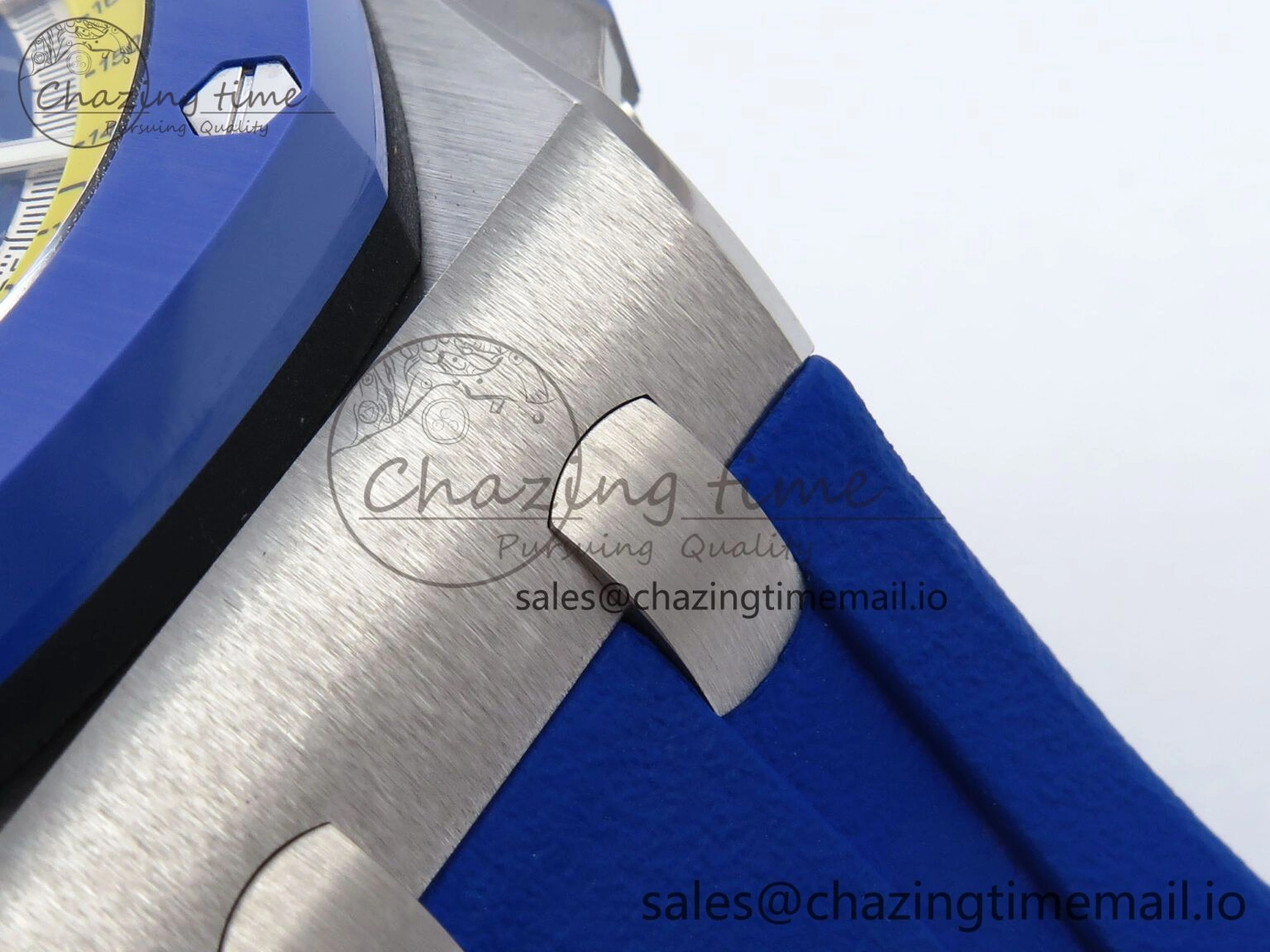 Durable Royal Oak Offshore 44mm SS TKF 1:1 Best Edition Blue Yellow Dial on Blue Yellow Rubber Strap A 4359