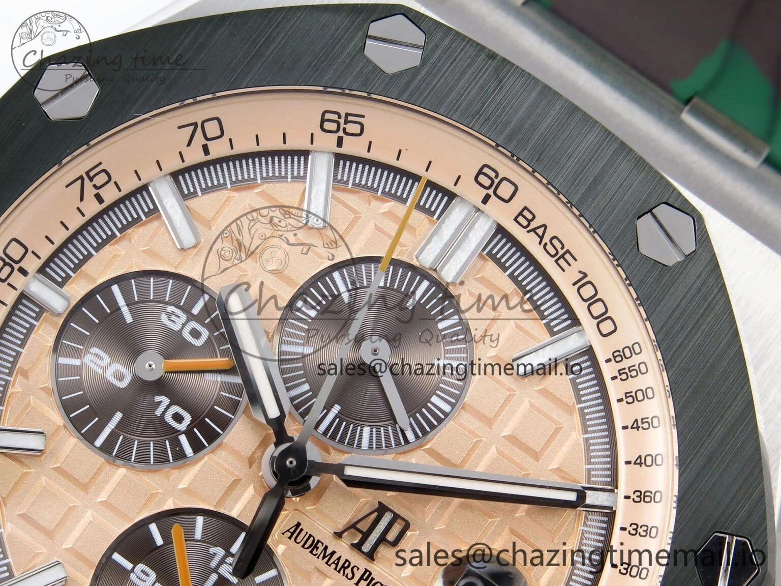 Royal Oak Offshore 44mm SS TKF 1:1 Best Edition Cream Dial on Green Camou Rubber Strap A SmoothTexture 4364