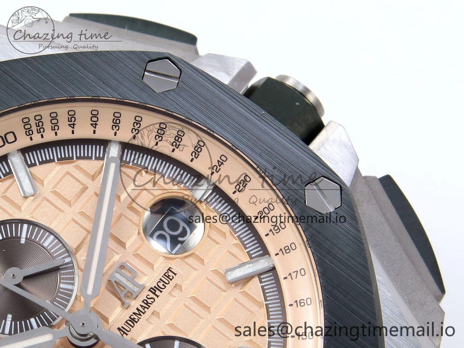 Royal Oak Offshore 44mm SS TKF 1:1 Best Edition Cream Dial on Green Camou Rubber Strap A SmoothTexture 4364