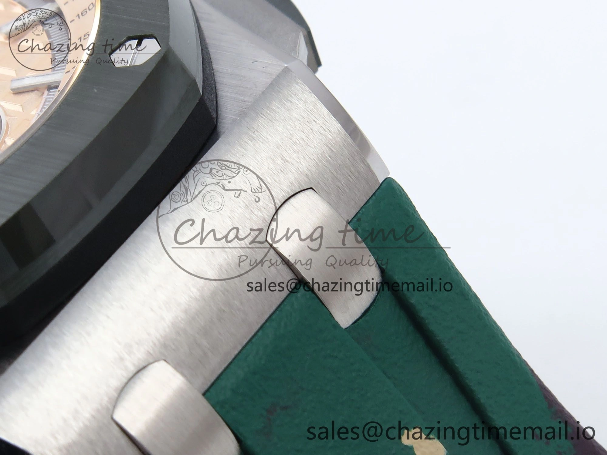 Royal Oak Offshore 44mm SS TKF 1:1 Best Edition Cream Dial on Green Camou Rubber Strap A SmoothTexture 4364