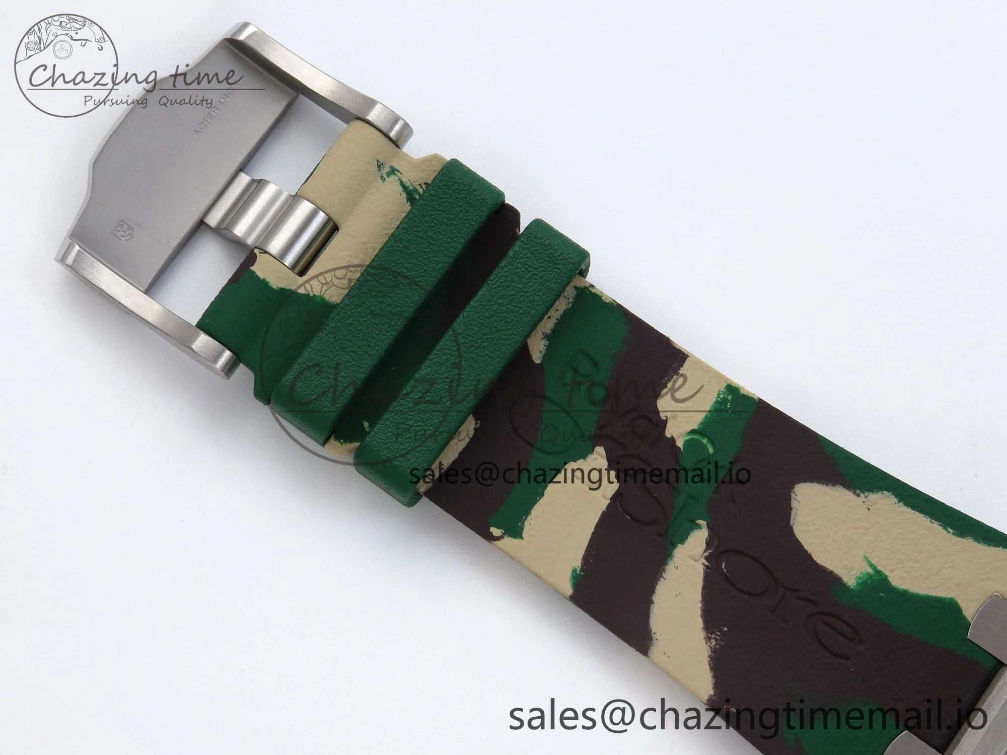 Royal Oak Offshore 44mm SS TKF 1:1 Best Edition Cream Dial on Green Camou Rubber Strap A SmoothTexture 4364