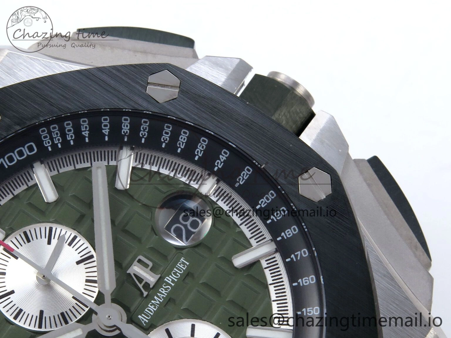 Sporty Royal Oak Offshore 44mm SS TKF 1:1 Best Edition Green Dial on Green Camou Rubber Strap A 4358