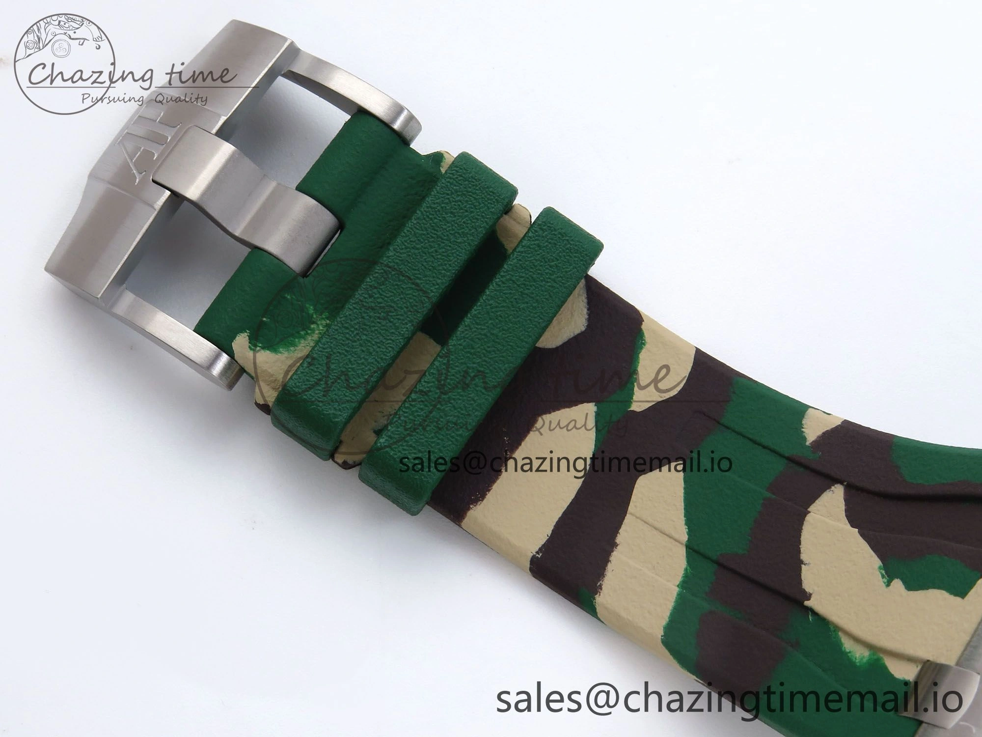 Sporty Royal Oak Offshore 44mm SS TKF 1:1 Best Edition Green Dial on Green Camou Rubber Strap A 4358