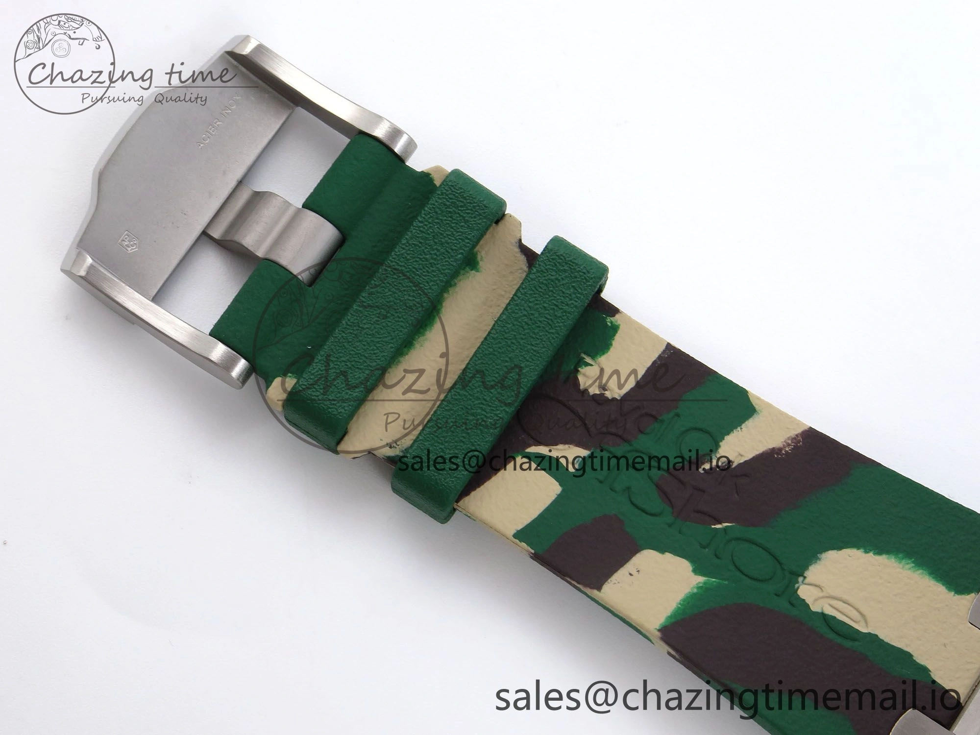 Sporty Royal Oak Offshore 44mm SS TKF 1:1 Best Edition Green Dial on Green Camou Rubber Strap A 4358