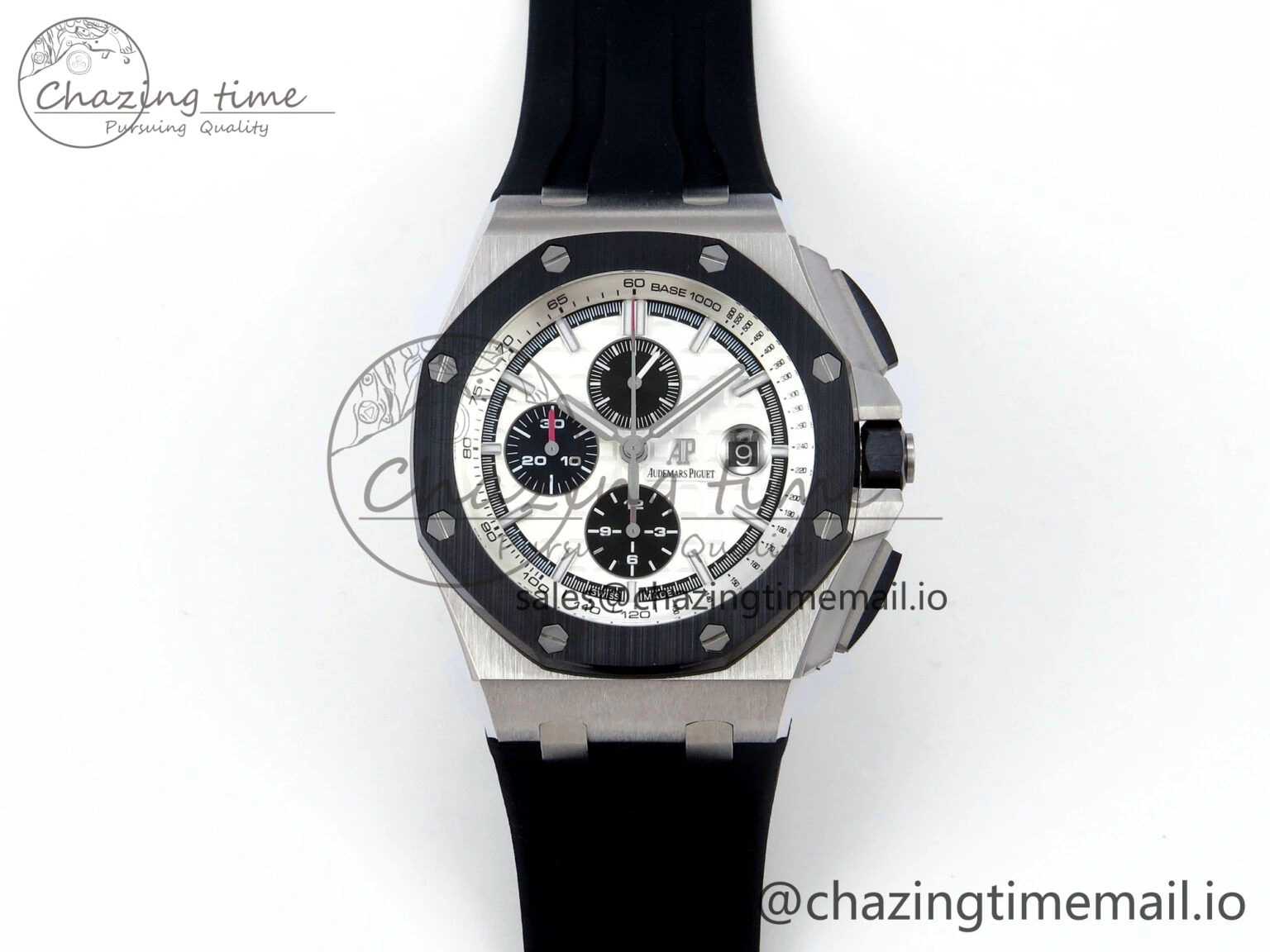 Royal Oak Offshore 44mm SS TKF 1:1 Best Edition White Dial on Black Rubber Strap A Colorful 4375
