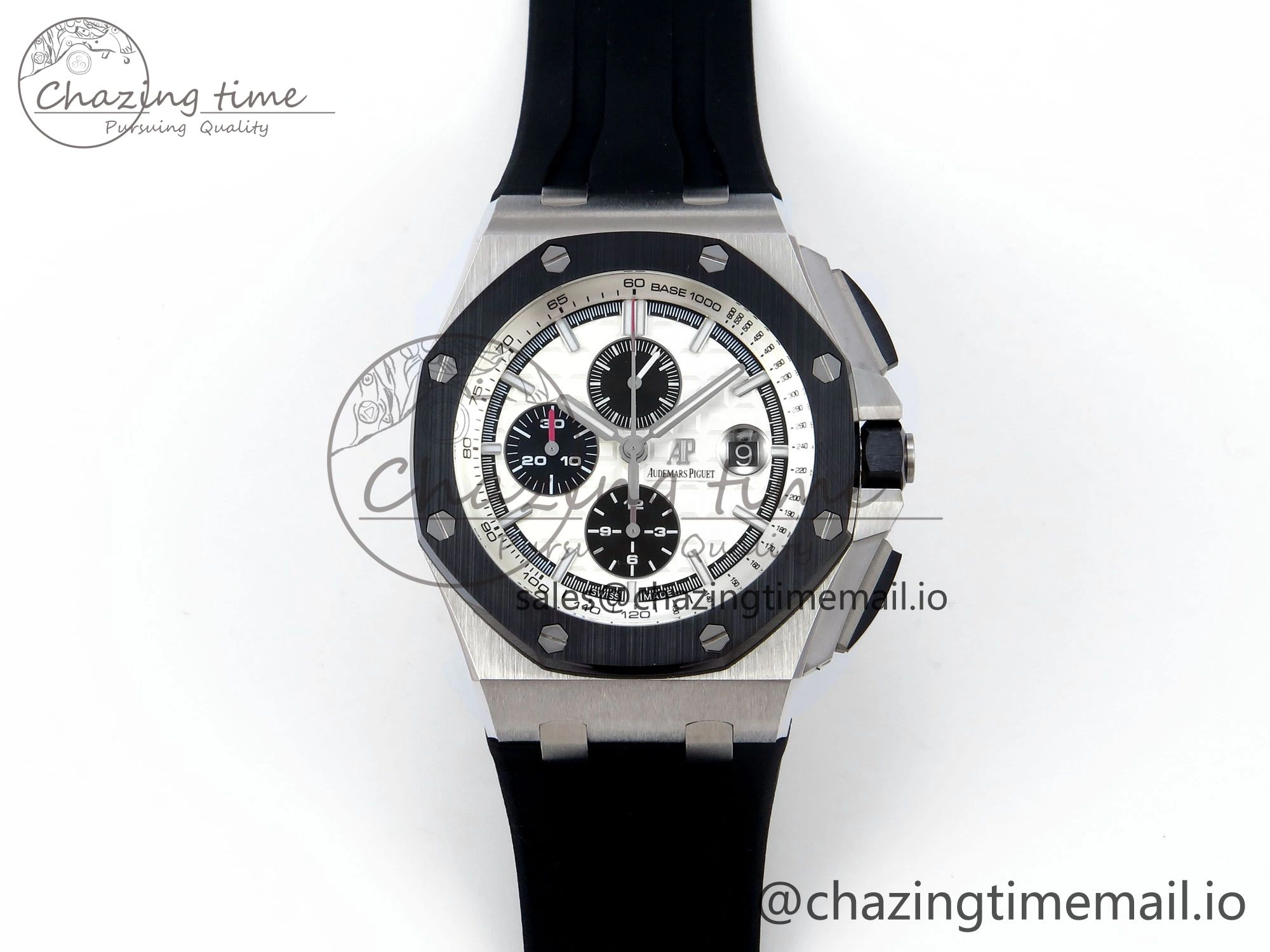 Royal Oak Offshore 44mm SS TKF 1:1 Best Edition White Dial on Black Rubber Strap A Colorful 4375