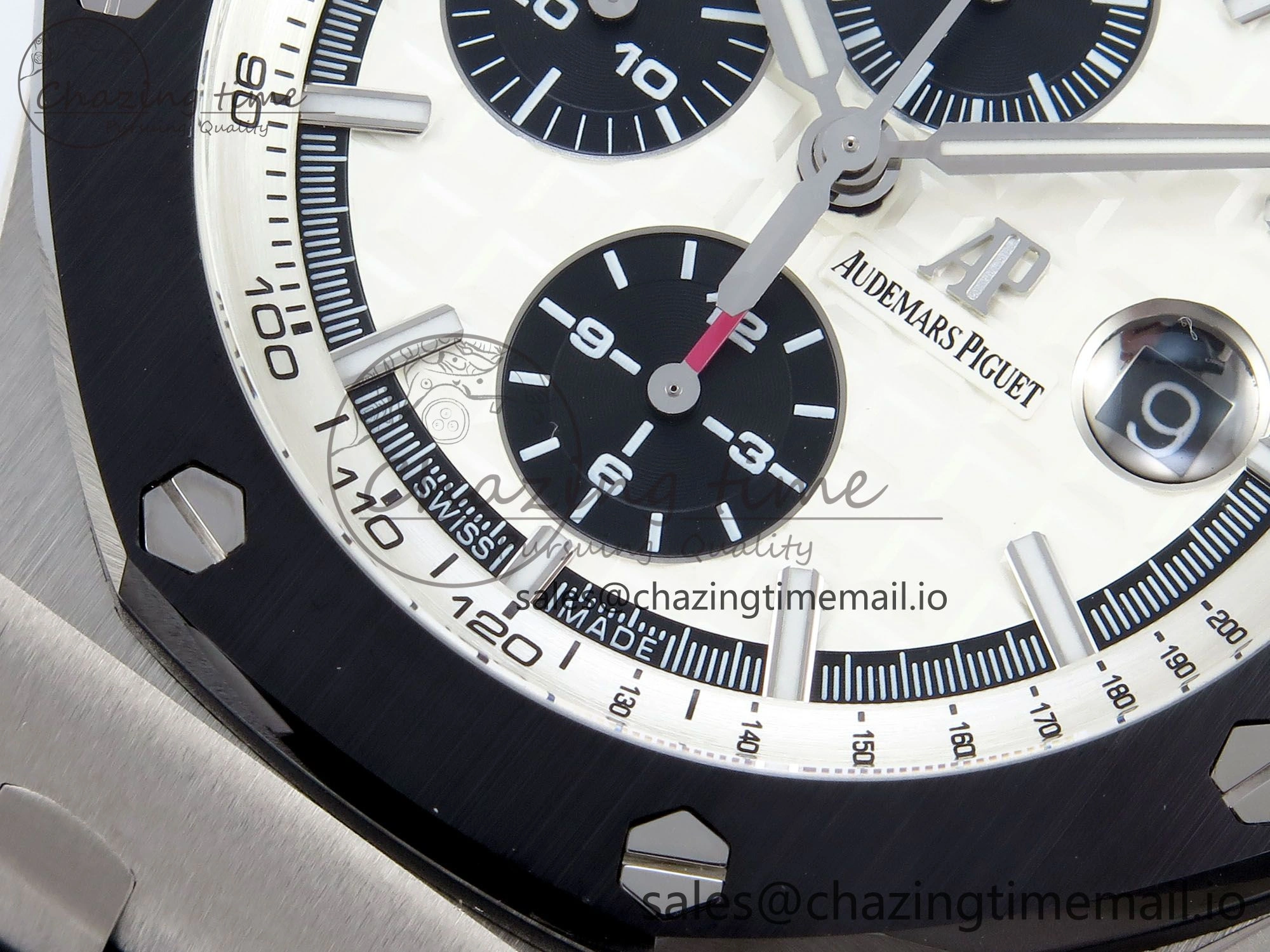 Royal Oak Offshore 44mm SS TKF 1:1 Best Edition White Dial on Black Rubber Strap A Colorful 4375