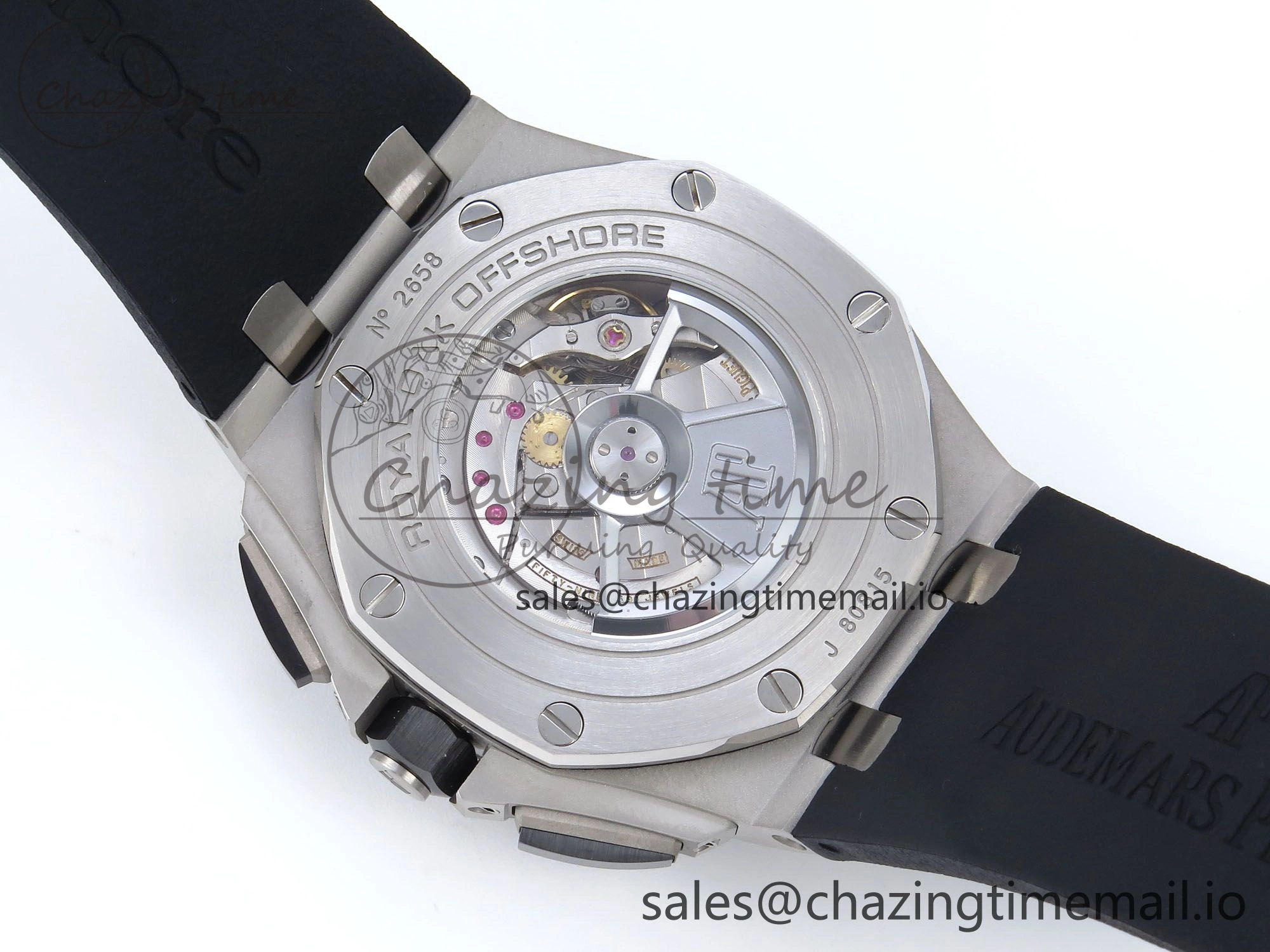 Royal Oak Offshore 44mm SS TKF 1:1 Best Edition White Dial on Black Rubber Strap A Colorful 4375