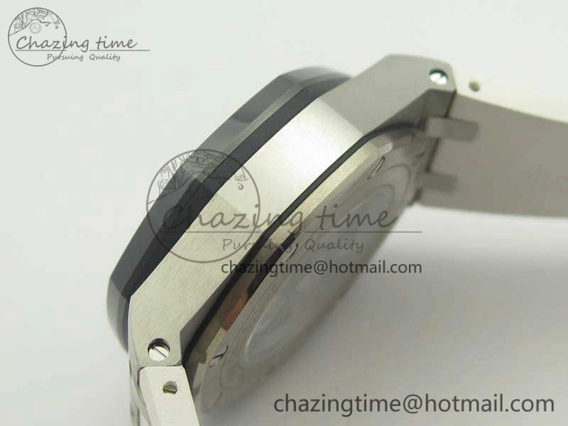 Minimalist Royal Oak Offshore 44mm SS Updated Black Ceramic Bezel JF 1:1 Best Edition On White Rubber Strap A 4959