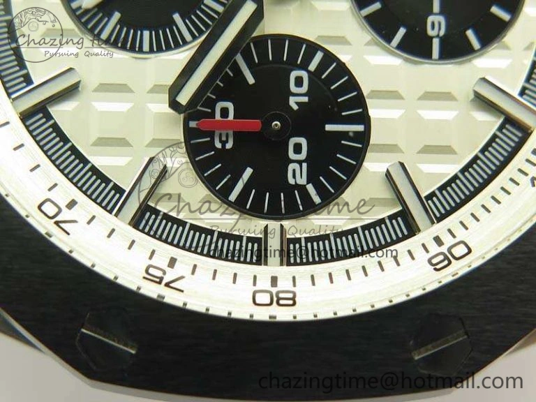 Minimalist Royal Oak Offshore 44mm SS Updated Black Ceramic Bezel JF 1:1 Best Edition On White Rubber Strap A 4959