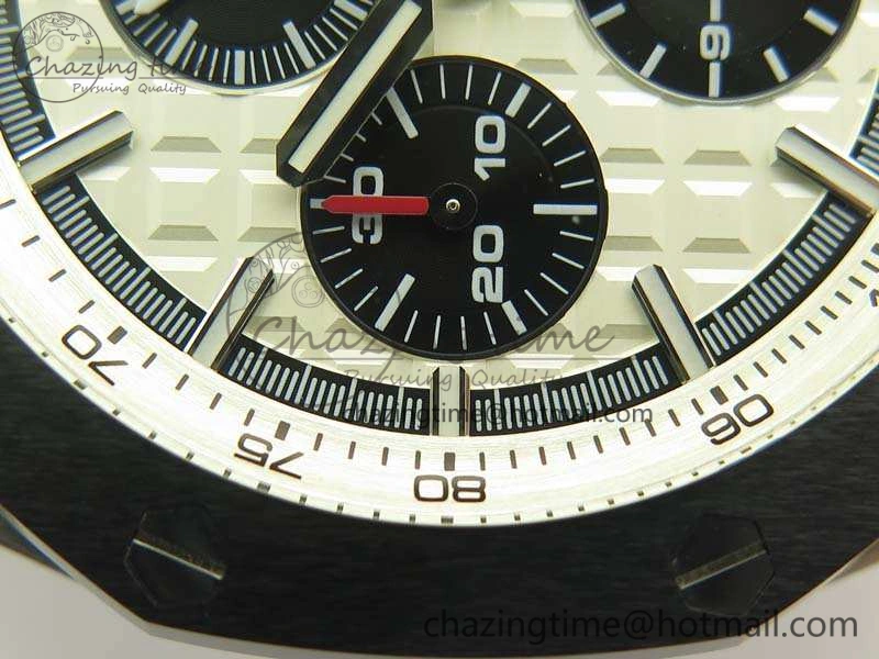 Minimalist Royal Oak Offshore 44mm SS Updated Black Ceramic Bezel JF 1:1 Best Edition On White Rubber Strap A 4959