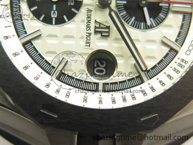 Minimalist Royal Oak Offshore 44mm SS Updated Black Ceramic Bezel JF 1:1 Best Edition On White Rubber Strap A 4959