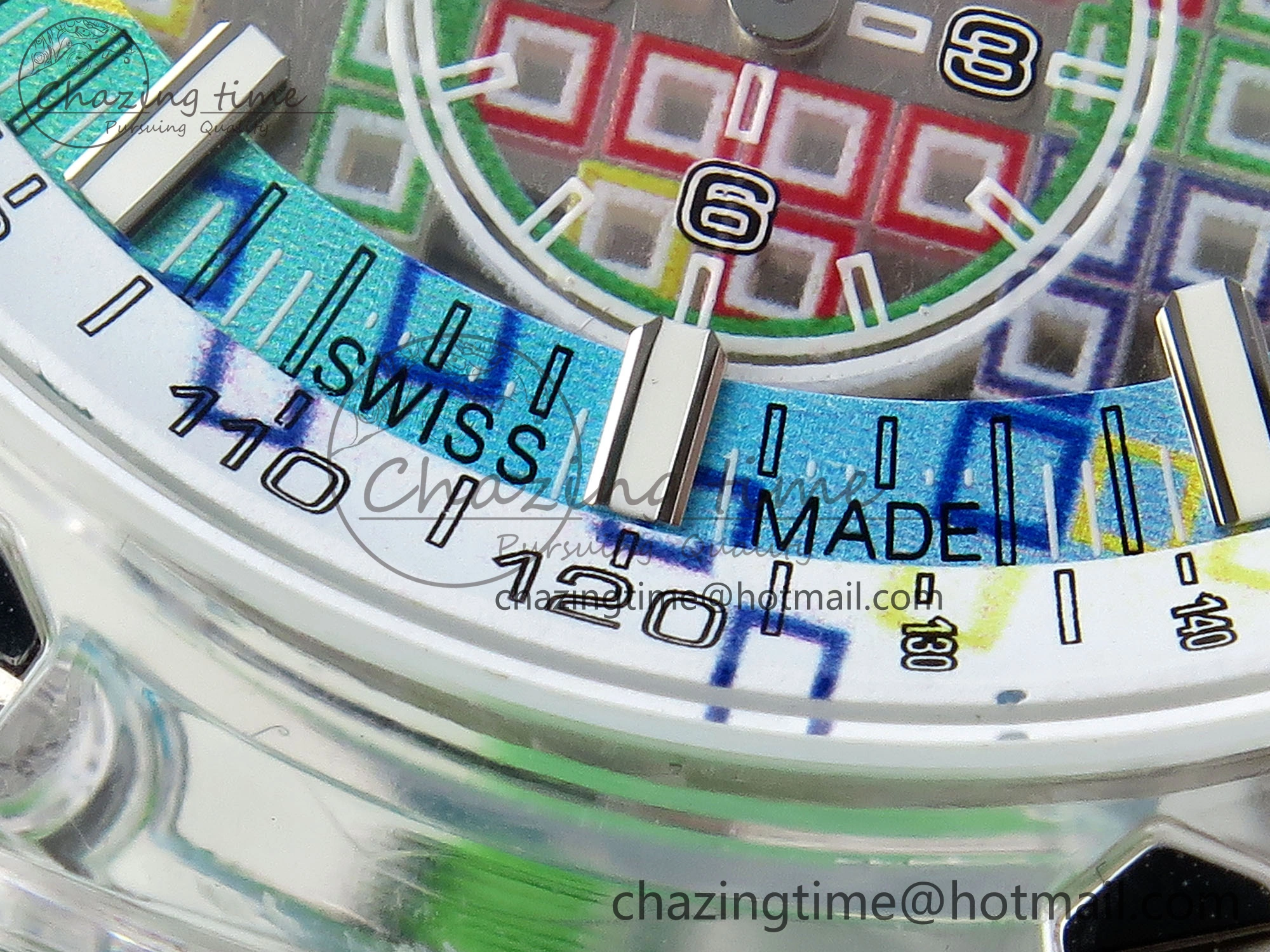 MultiPurpose Royal Oak Offshore 44mm Transparent APF Best Edition  Dial on Green Rubber Strap A 4579