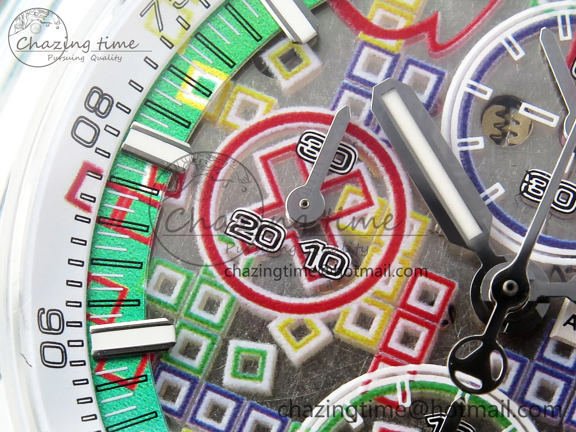 MultiPurpose Royal Oak Offshore 44mm Transparent APF Best Edition  Dial on Green Rubber Strap A 4579