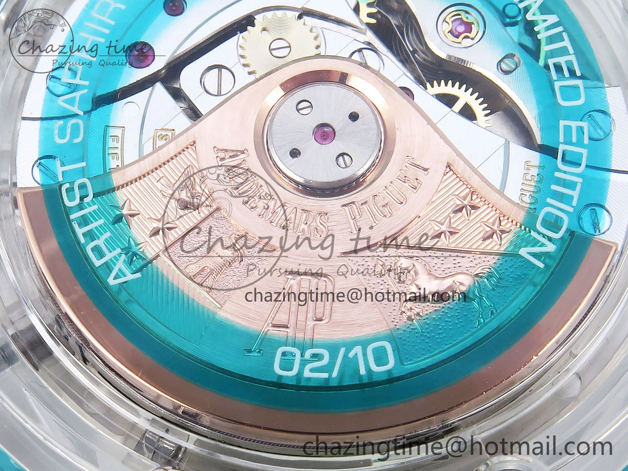 MultiPurpose Royal Oak Offshore 44mm Transparent APF Best Edition  Dial on Green Rubber Strap A 4579