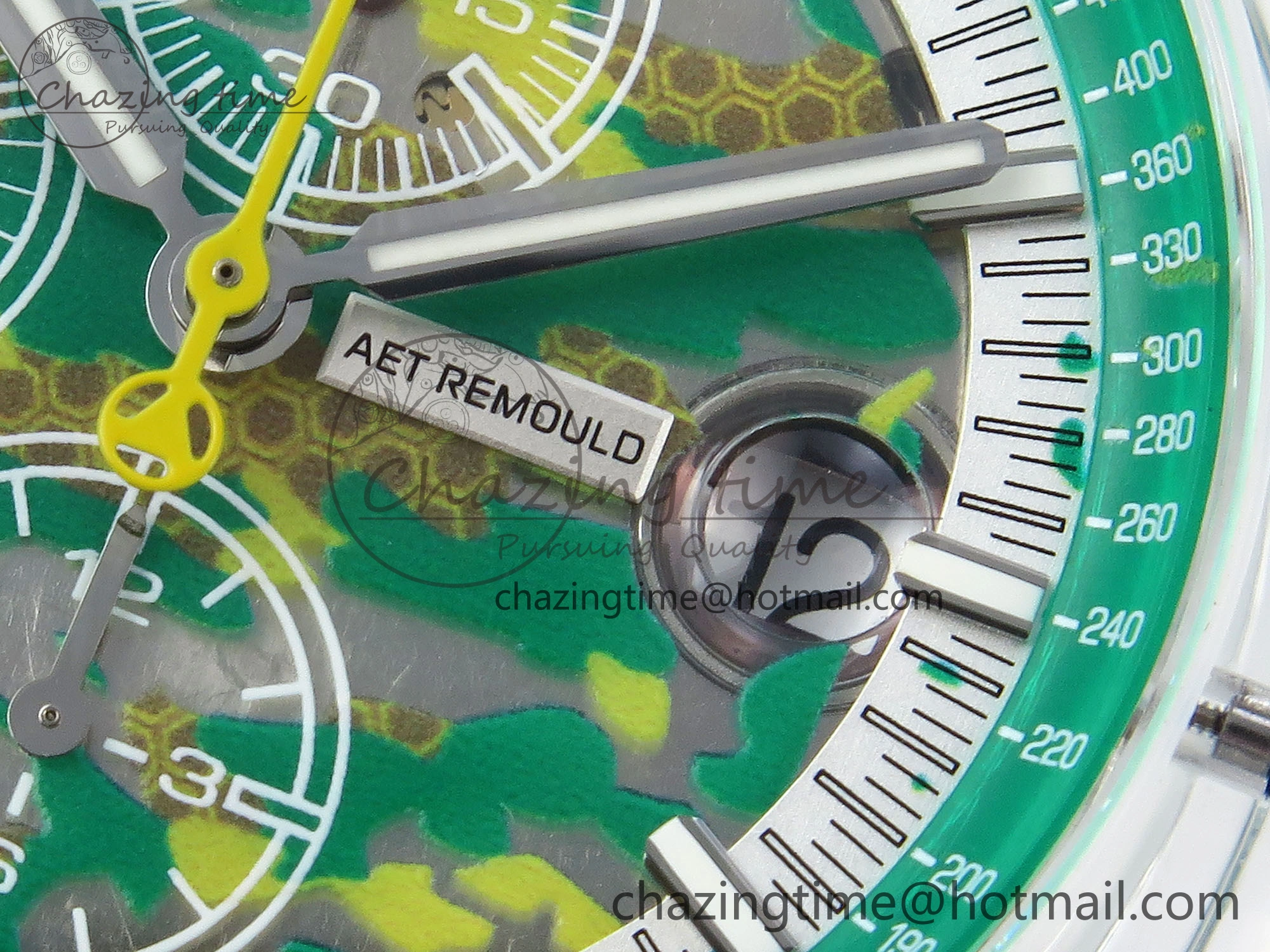 OnTrend Royal Oak Offshore 44mm Transparent APF Best Edition Green Dial on Green Rubber Strap A 4581