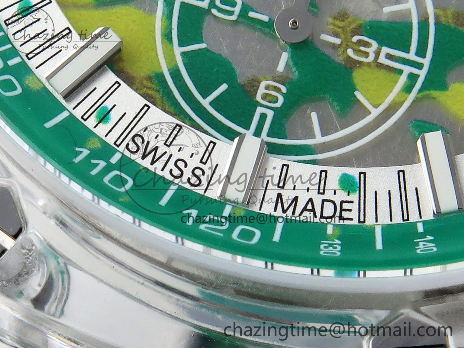 OnTrend Royal Oak Offshore 44mm Transparent APF Best Edition Green Dial on Green Rubber Strap A 4581