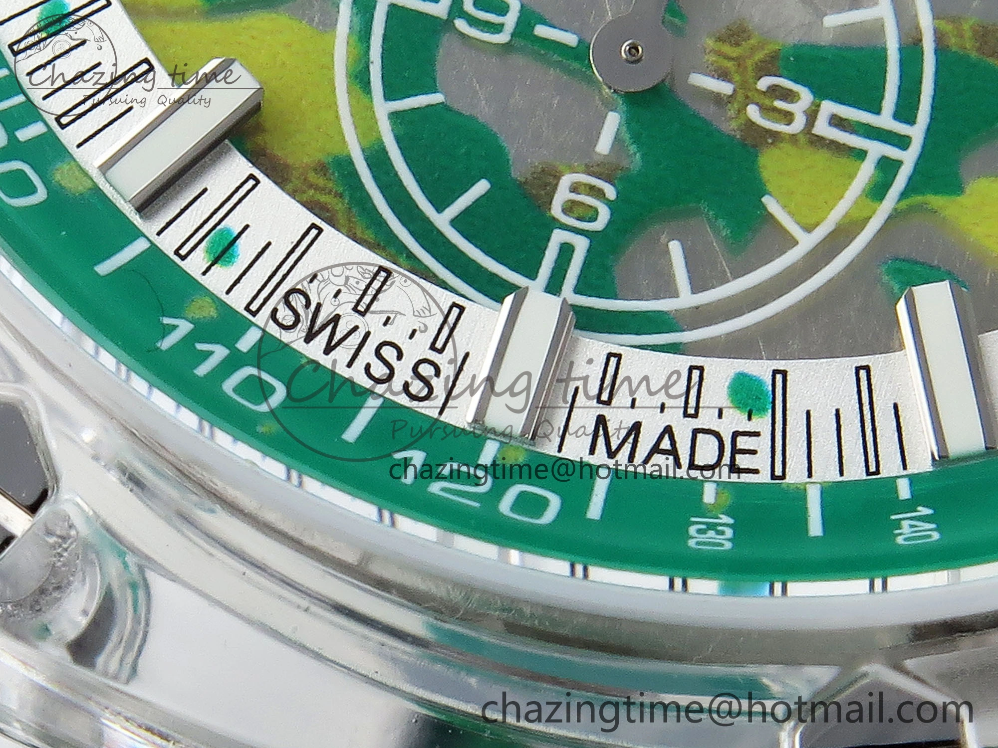 OnTrend Royal Oak Offshore 44mm Transparent APF Best Edition Green Dial on Green Rubber Strap A 4581