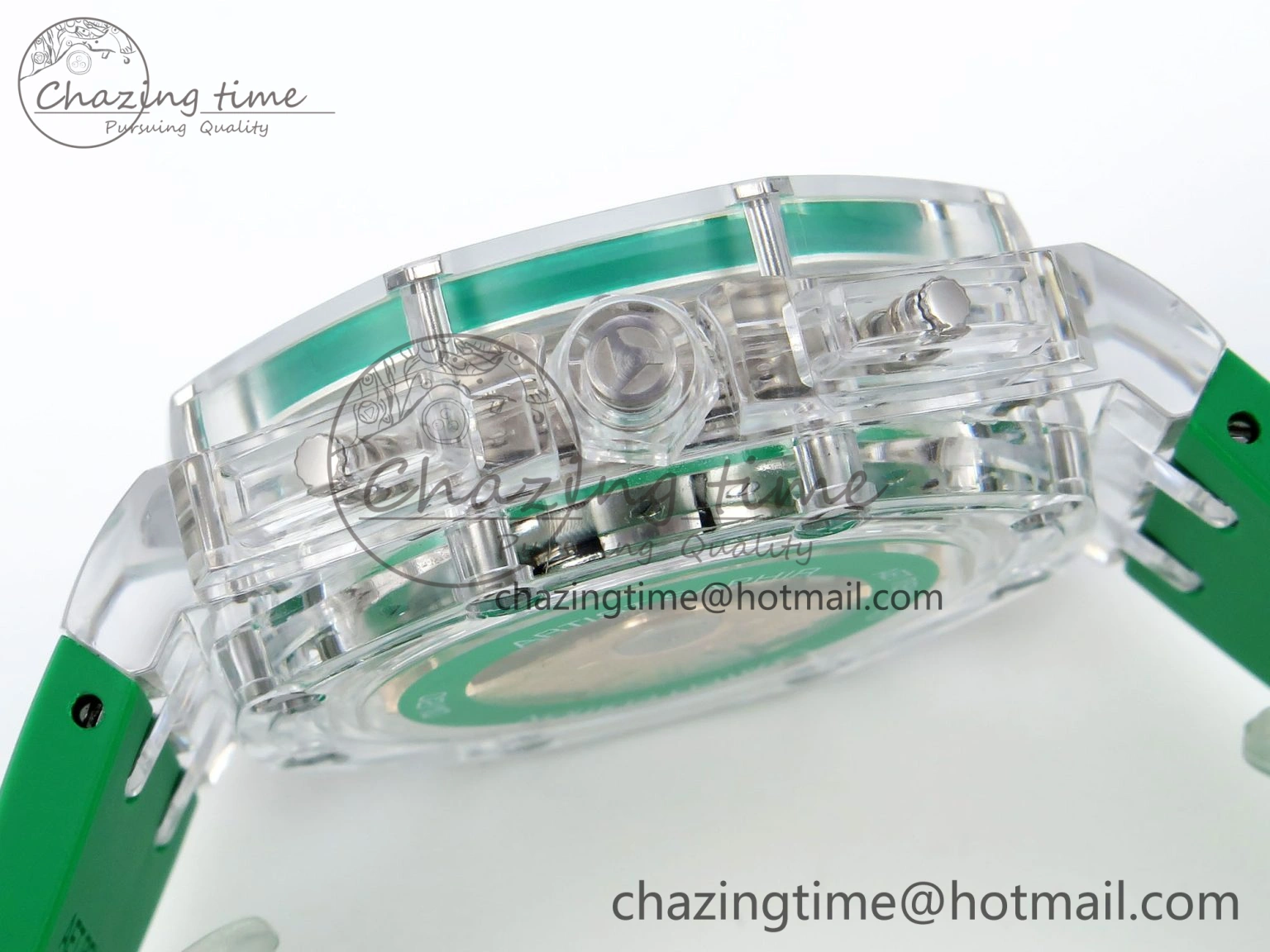 OnTrend Royal Oak Offshore 44mm Transparent APF Best Edition Green Dial on Green Rubber Strap A 4581