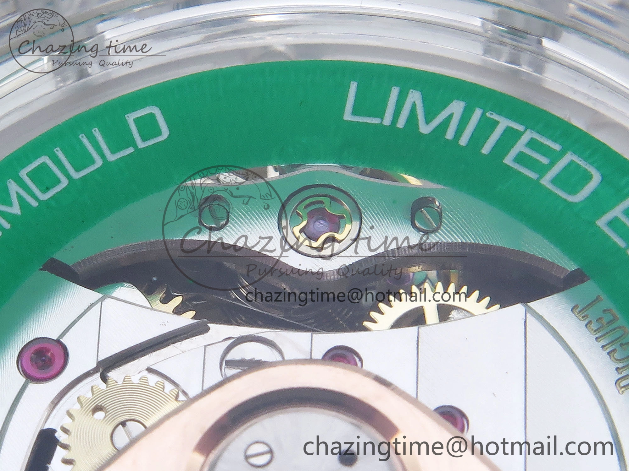 OnTrend Royal Oak Offshore 44mm Transparent APF Best Edition Green Dial on Green Rubber Strap A 4581