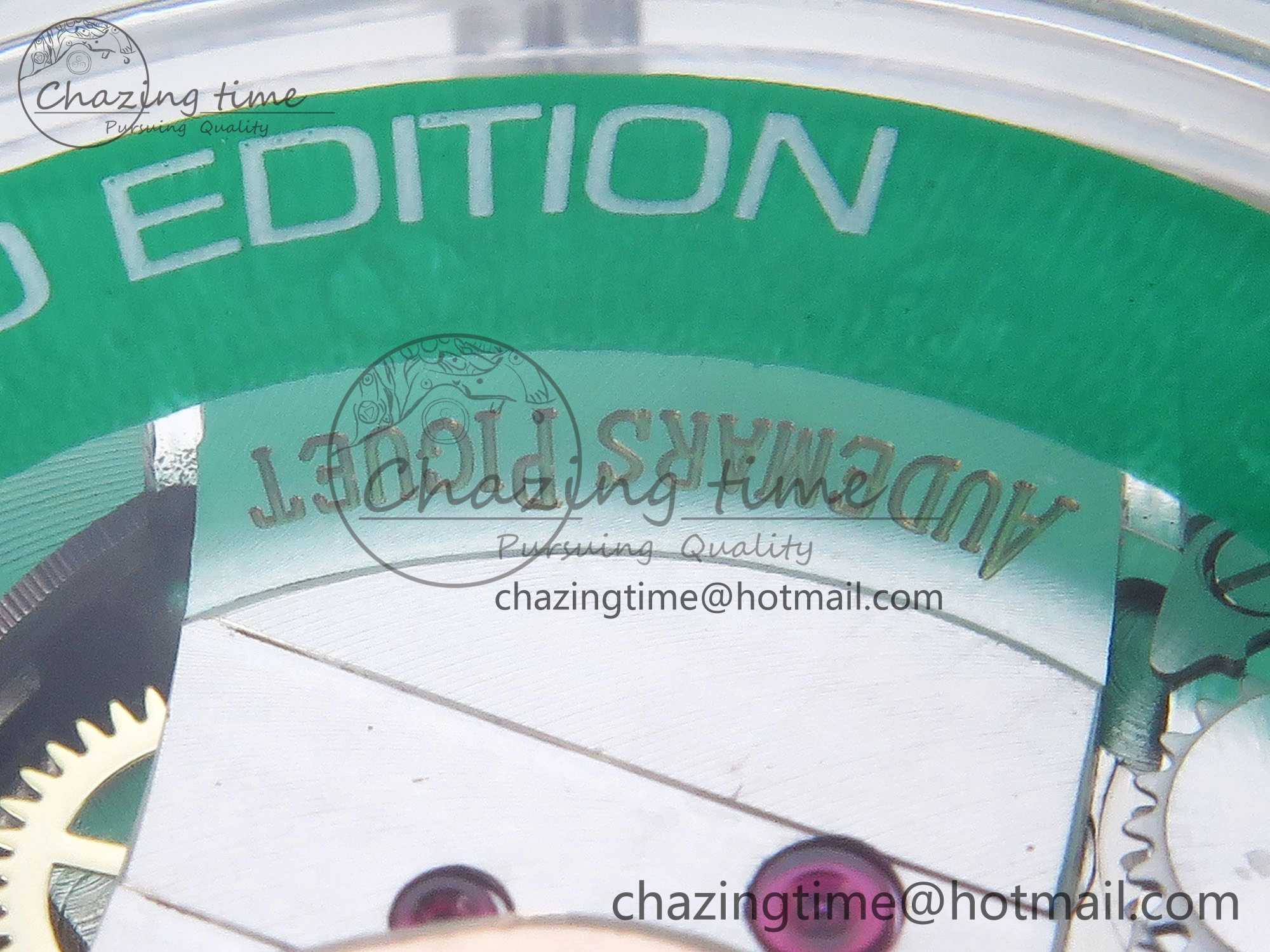 OnTrend Royal Oak Offshore 44mm Transparent APF Best Edition Green Dial on Green Rubber Strap A 4581