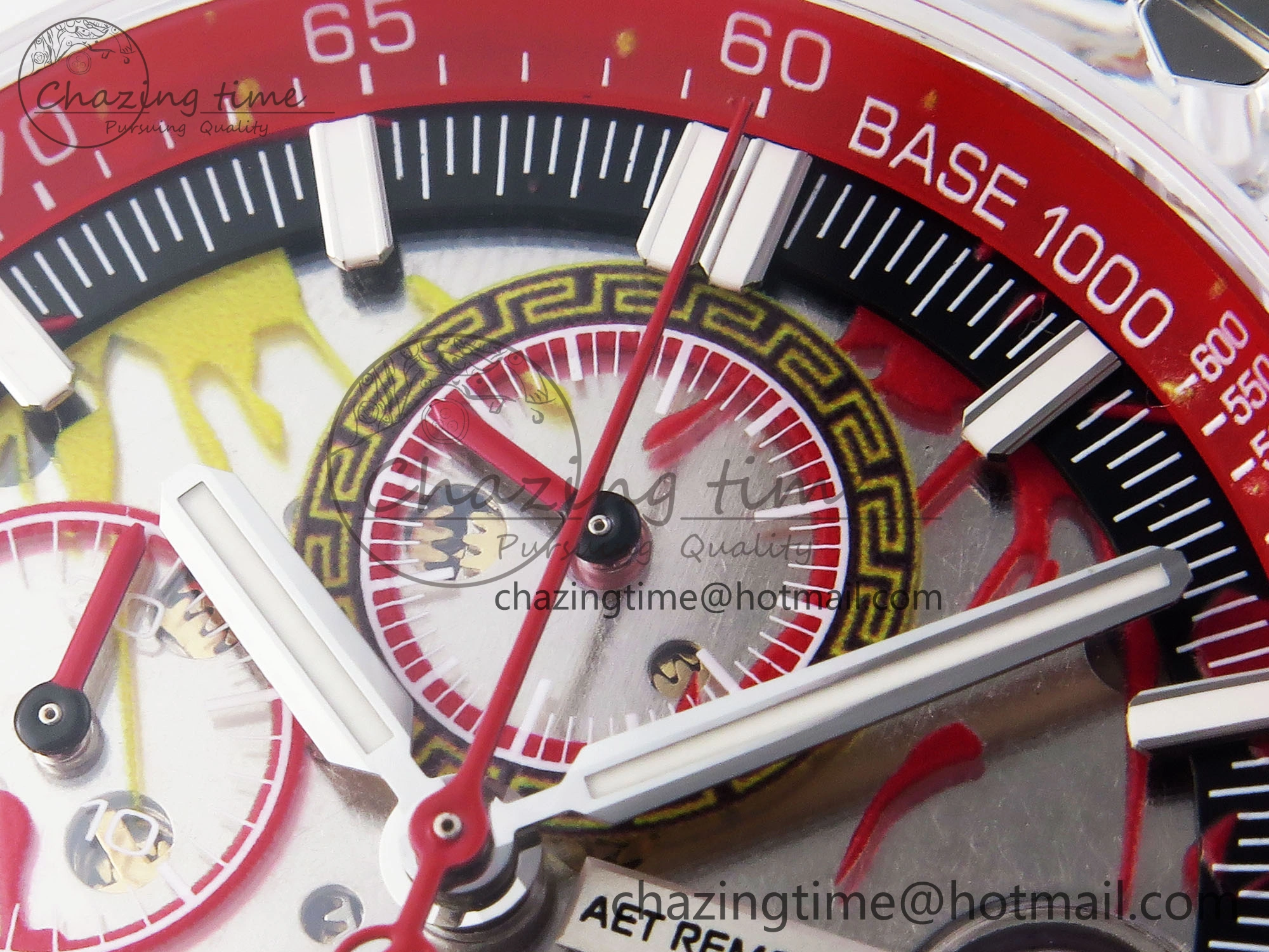 Breathable Royal Oak Offshore 44mm Transparent APF Best Edition Red Dial on White Rubber Strap A 4580