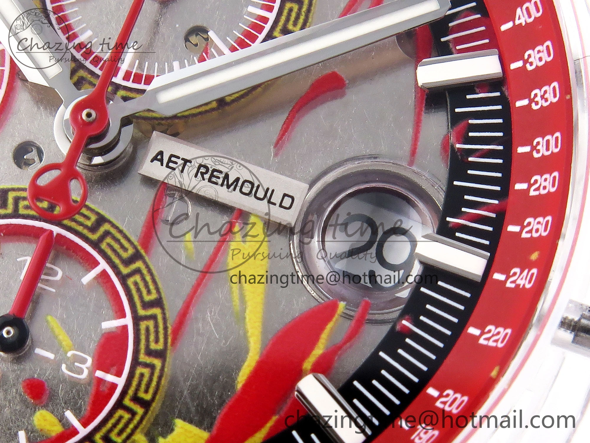 Breathable Royal Oak Offshore 44mm Transparent APF Best Edition Red Dial on White Rubber Strap A 4580