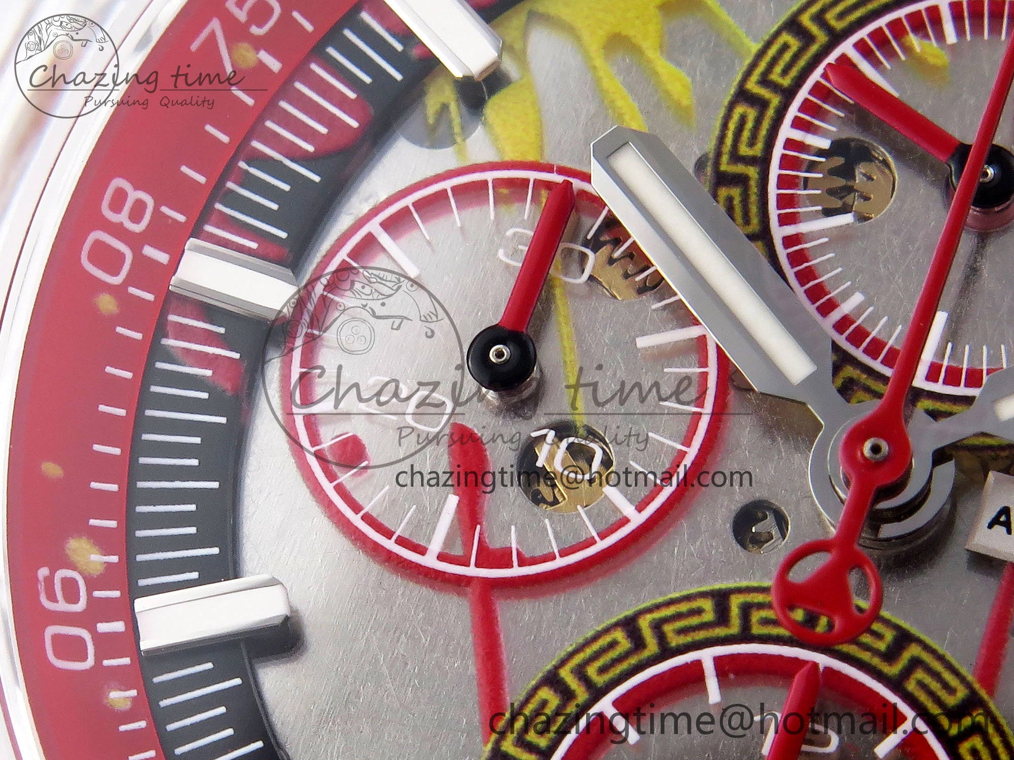 Breathable Royal Oak Offshore 44mm Transparent APF Best Edition Red Dial on White Rubber Strap A 4580