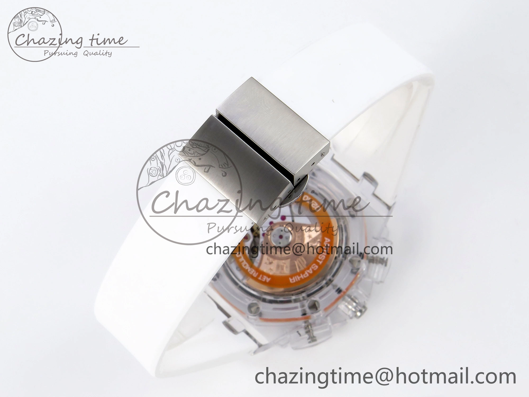 Breathable Royal Oak Offshore 44mm Transparent APF Best Edition Red Dial on White Rubber Strap A 4580