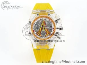 Royal Oak Offshore 44mm Transparent APF Best Edition Yellow Dial on Yellow Rubber Strap A WaterResistant 4583