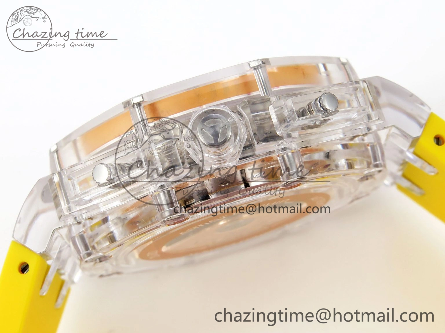 Royal Oak Offshore 44mm Transparent APF Best Edition Yellow Dial on Yellow Rubber Strap A WaterResistant 4583