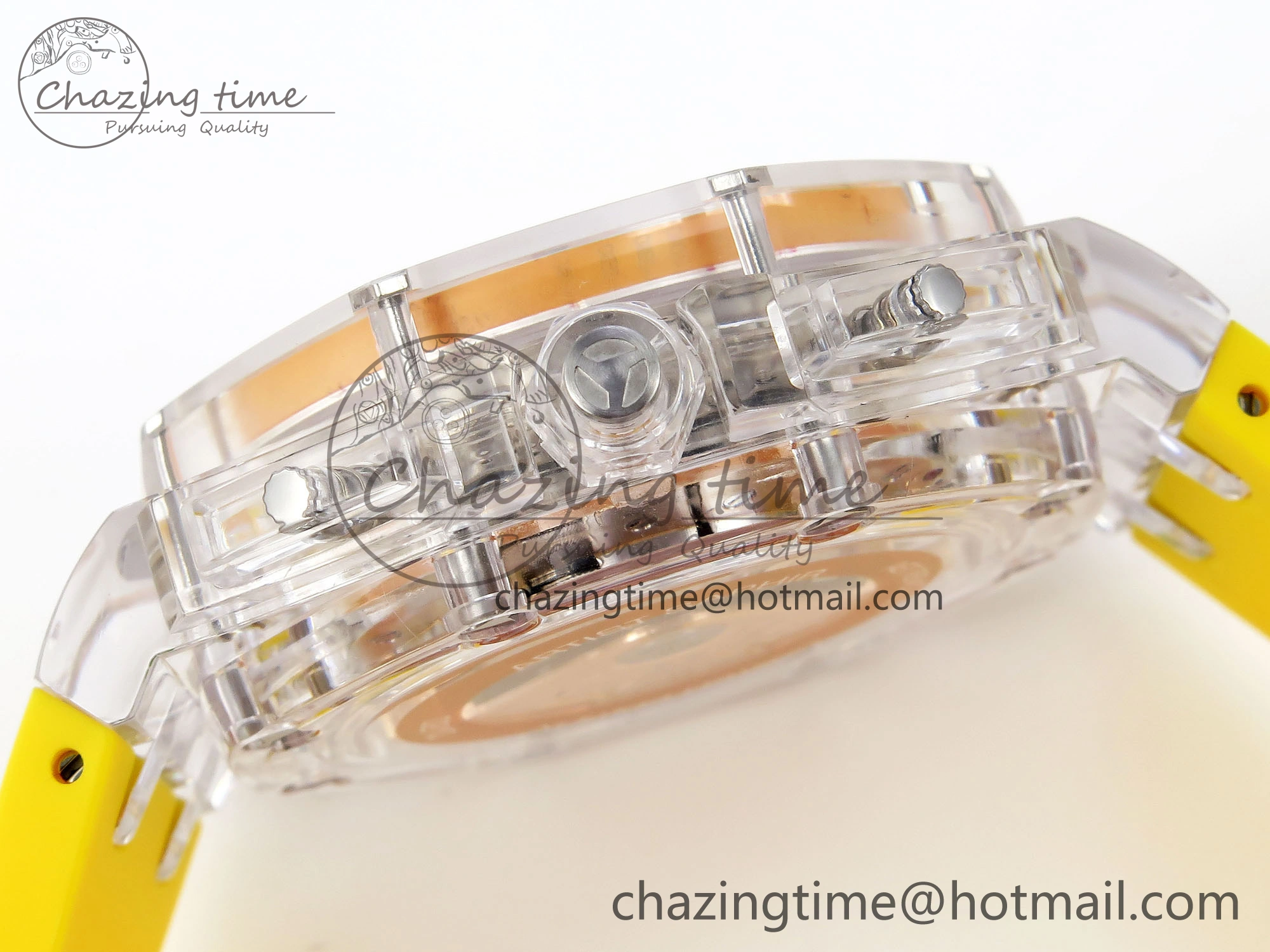 Royal Oak Offshore 44mm Transparent APF Best Edition Yellow Dial on Yellow Rubber Strap A WaterResistant 4583