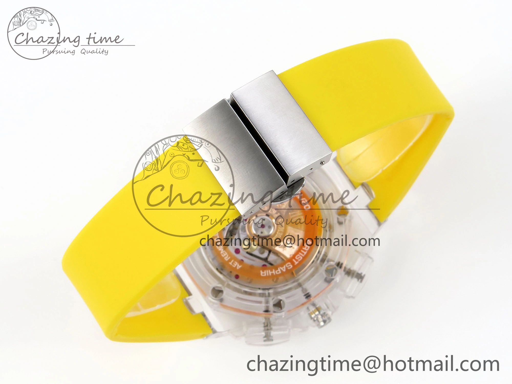 Royal Oak Offshore 44mm Transparent APF Best Edition Yellow Dial on Yellow Rubber Strap A WaterResistant 4583