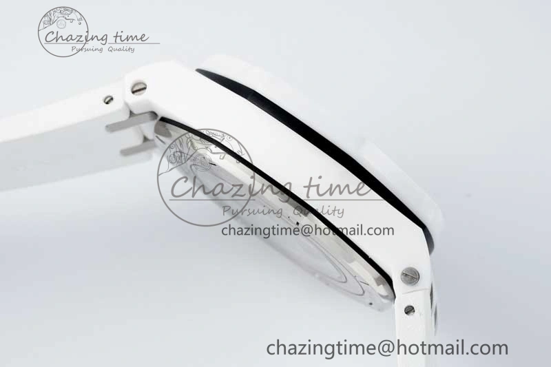 Chic Royal Oak Offshore 44mm White Ceramic APF 1:1 Best Edition White Dial on Rubber Strap A 4725
