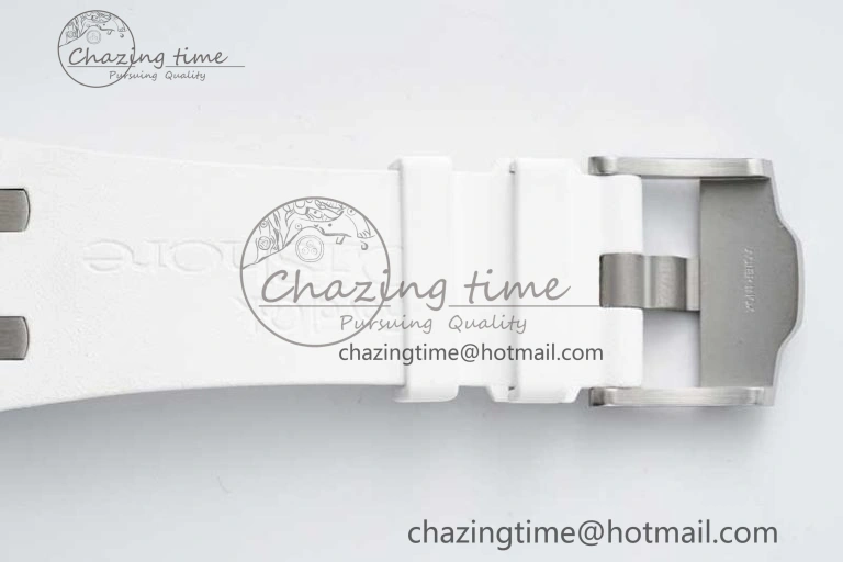 Chic Royal Oak Offshore 44mm White Ceramic APF 1:1 Best Edition White Dial on Rubber Strap A 4725