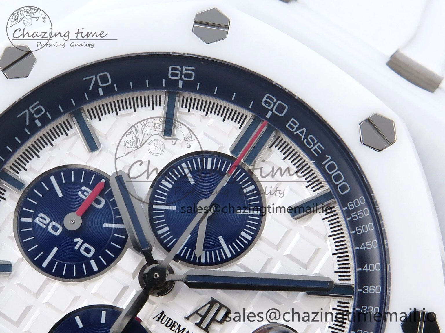 EyeCatching Royal Oak Offshore 44mm White Ceramic TKF 1:1 Best Edition White Dial on White Rubber Strap A 4360