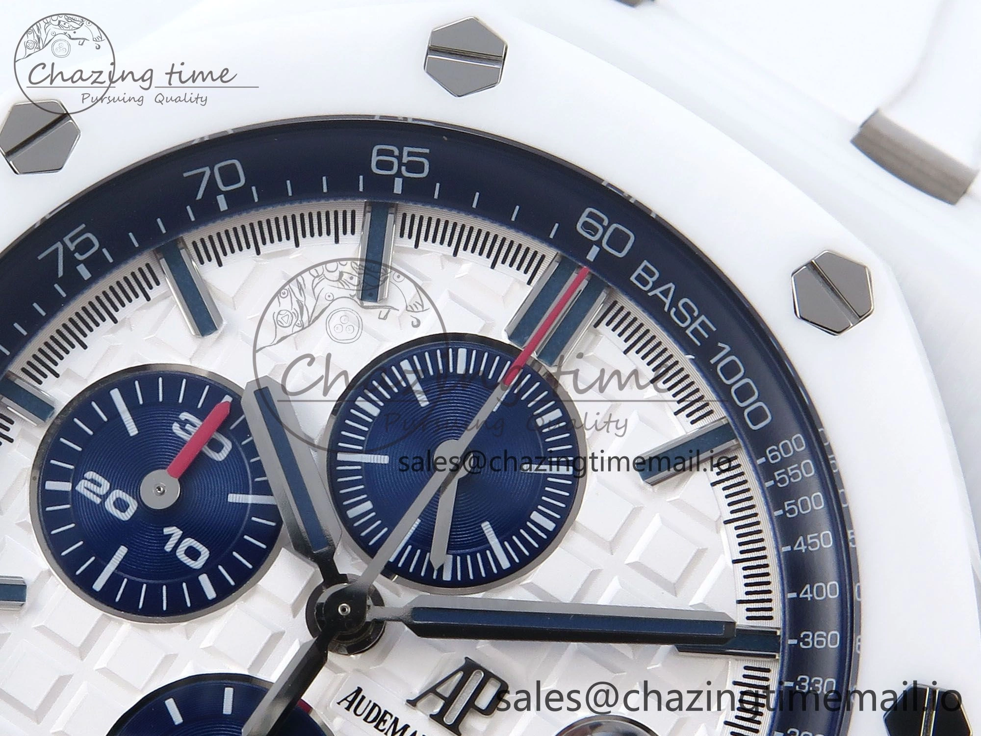 EyeCatching Royal Oak Offshore 44mm White Ceramic TKF 1:1 Best Edition White Dial on White Rubber Strap A 4360