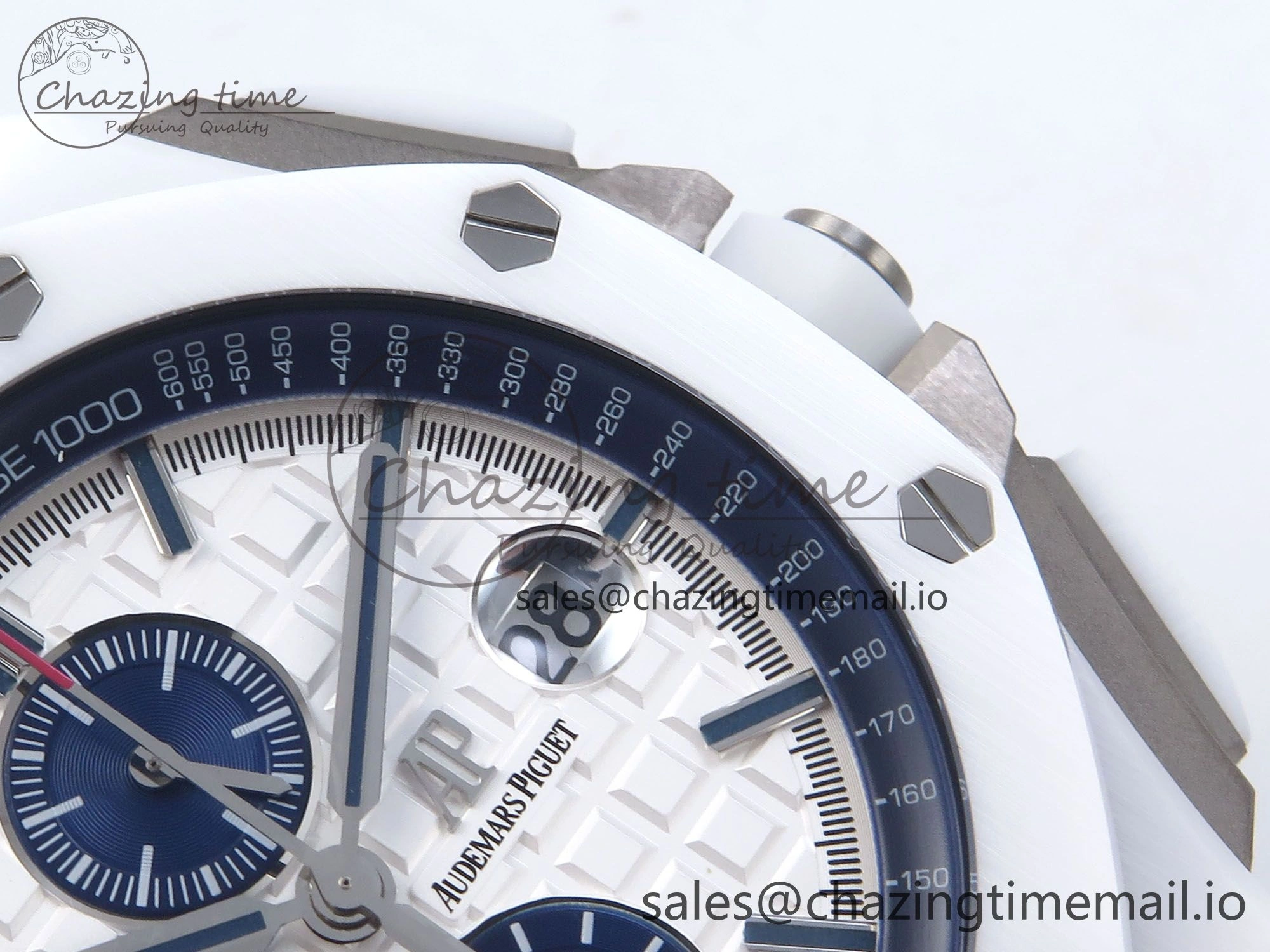 EyeCatching Royal Oak Offshore 44mm White Ceramic TKF 1:1 Best Edition White Dial on White Rubber Strap A 4360