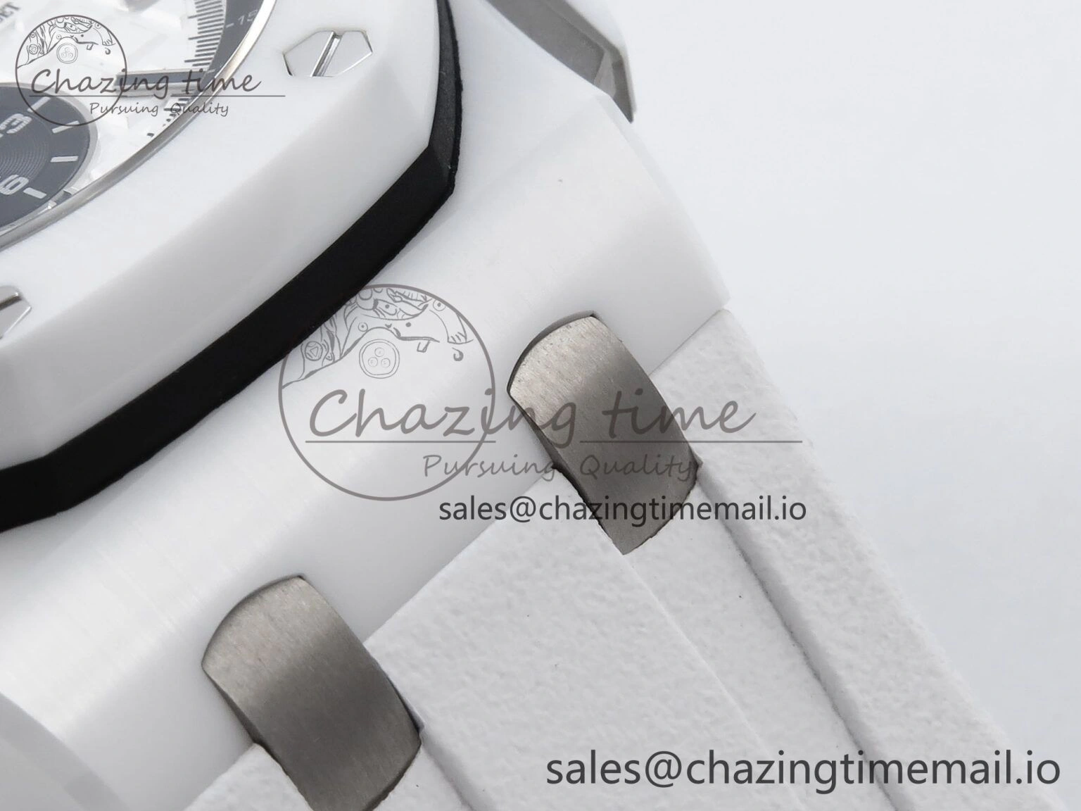 EyeCatching Royal Oak Offshore 44mm White Ceramic TKF 1:1 Best Edition White Dial on White Rubber Strap A 4360
