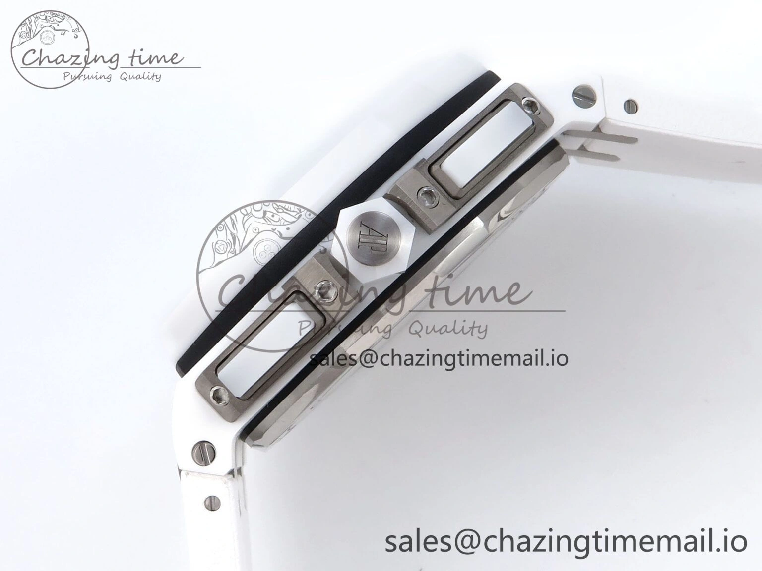 EyeCatching Royal Oak Offshore 44mm White Ceramic TKF 1:1 Best Edition White Dial on White Rubber Strap A 4360